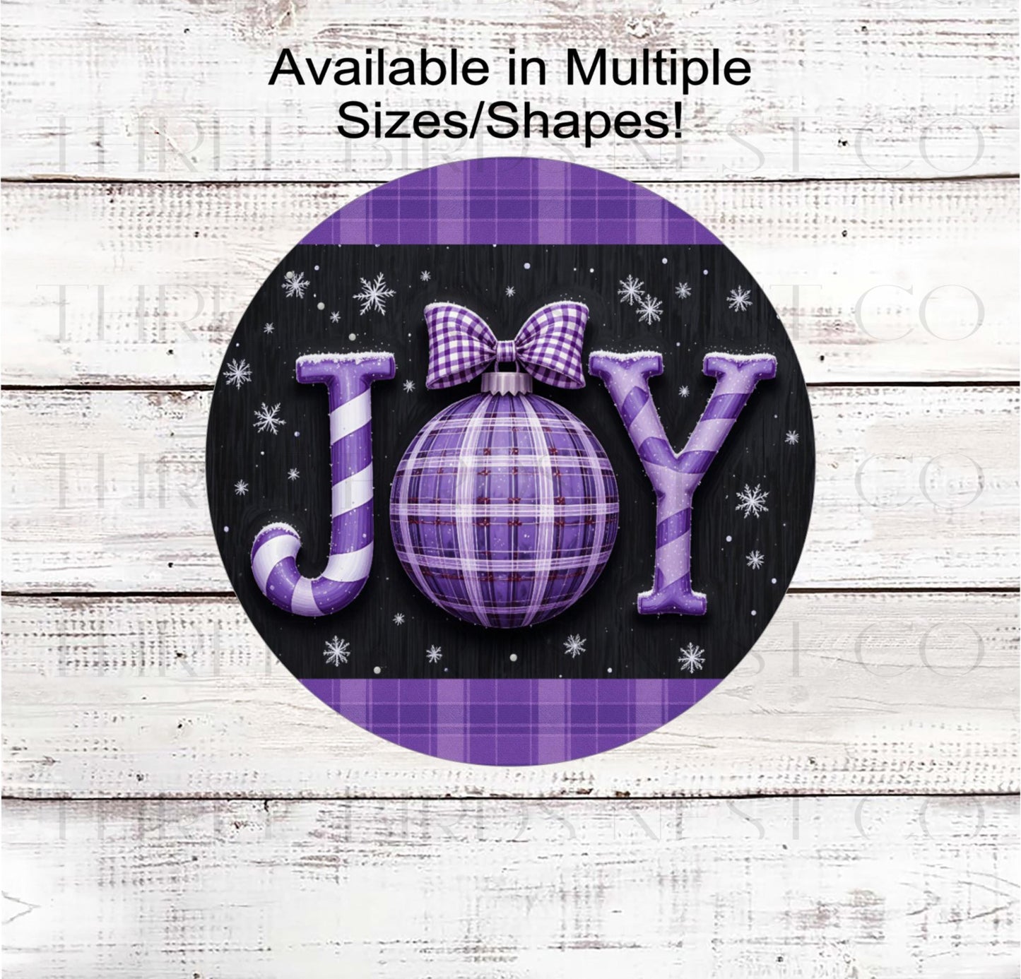 Christmas Wreath Sign, Pastel Joy Ornament, Purple Lover- CW2265