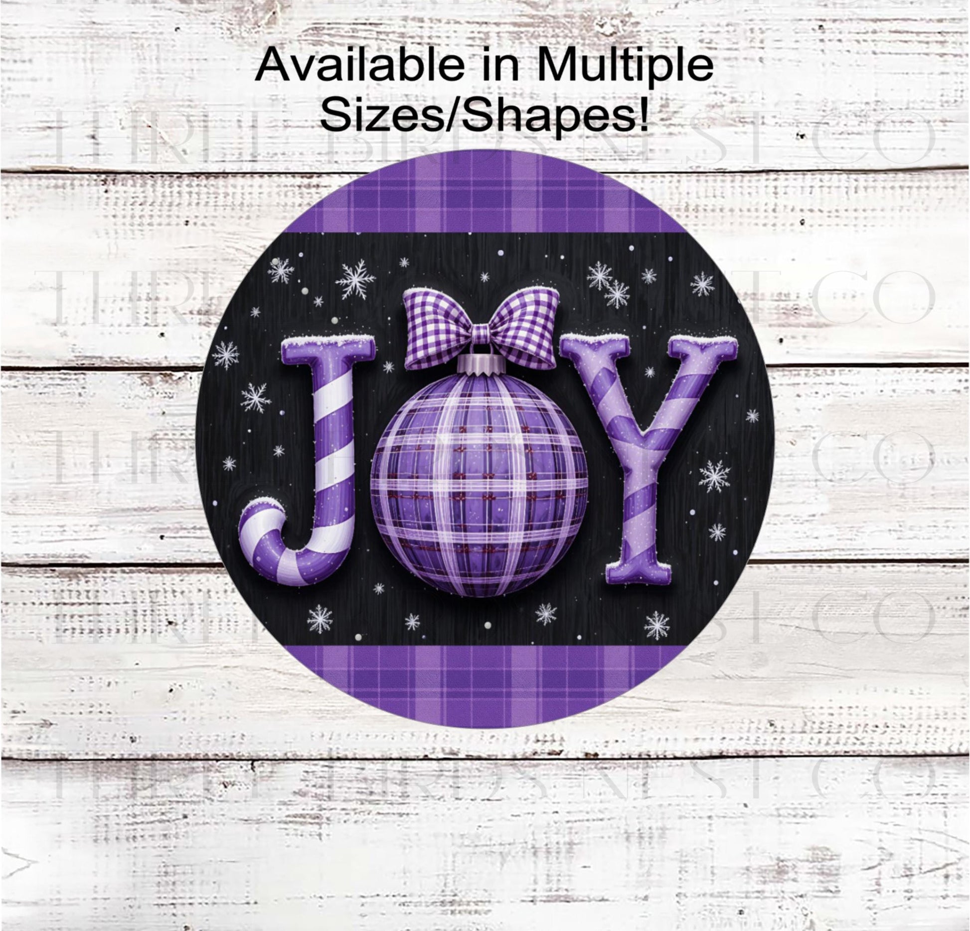 Christmas Wreath Sign, Pastel Joy Ornament, Purple Lover- CW2265