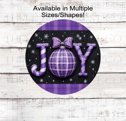 Christmas Wreath Sign, Pastel Joy Ornament, Purple Lover- CW2265