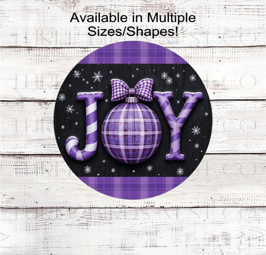 Christmas Wreath Sign, Pastel Joy Ornament, Purple Lover- CW2265
