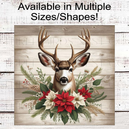 Welcome Wreath Sign, Mule Deer, Rustic Farmhouse, Cabin Decor, Wildlife Lover- PA2269