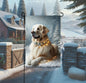 English Cream Golden Retriever Double-Sided Garden Flag, Winter Dog Decor