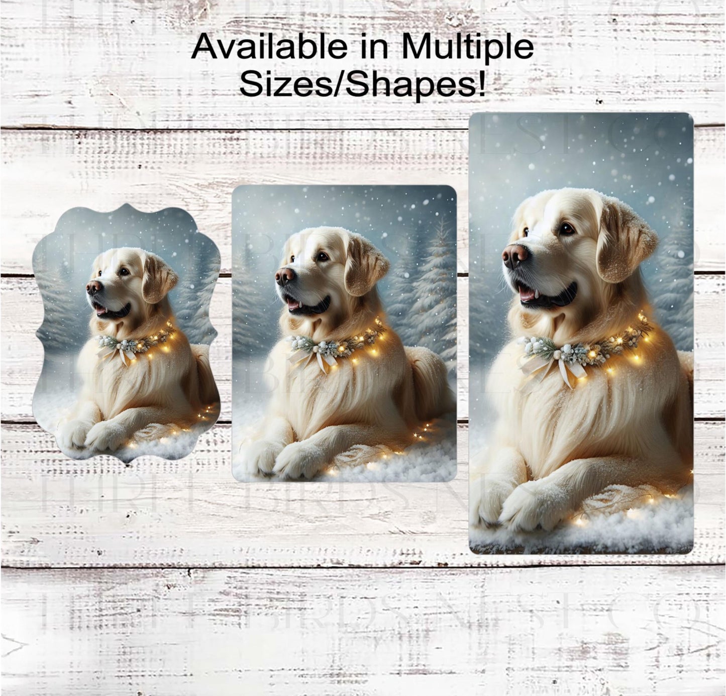 Christmas Dog Wreath Sign, Golden Retriever Lover, English Cream- PA2268