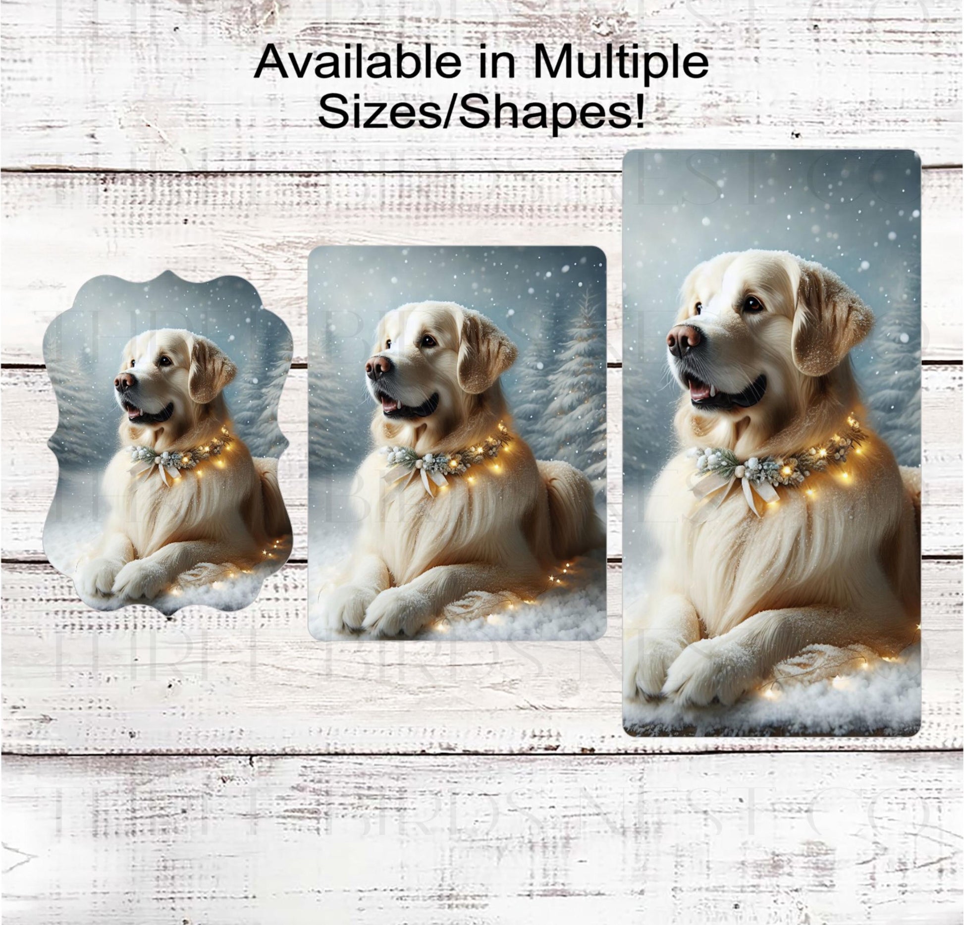 Christmas Dog Wreath Sign, Golden Retriever Lover, English Cream- PA2268