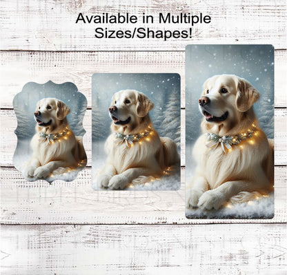 Christmas Dog Wreath Sign, Golden Retriever Lover, English Cream- PA2268