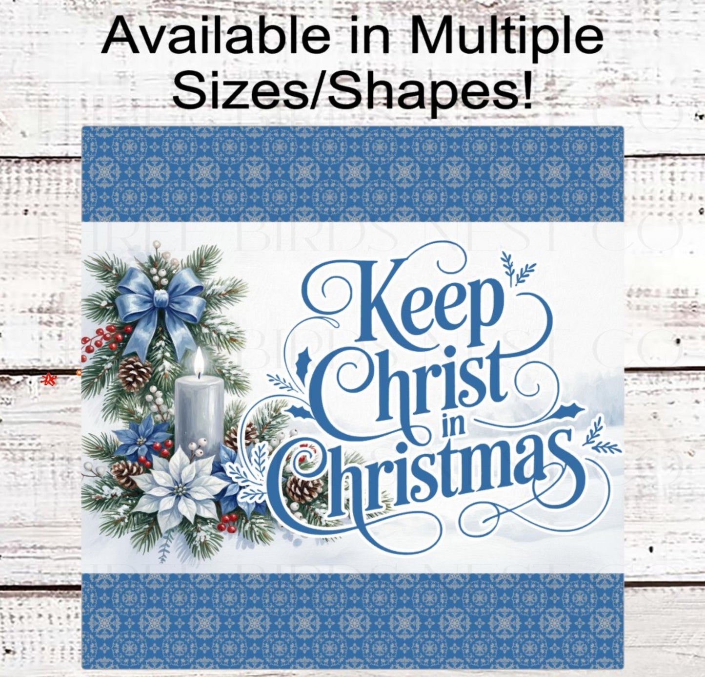 Christian Wreath Sign, Keep Christ in Christmas, Jesus is the Reason, Nativity Decor- CW2270