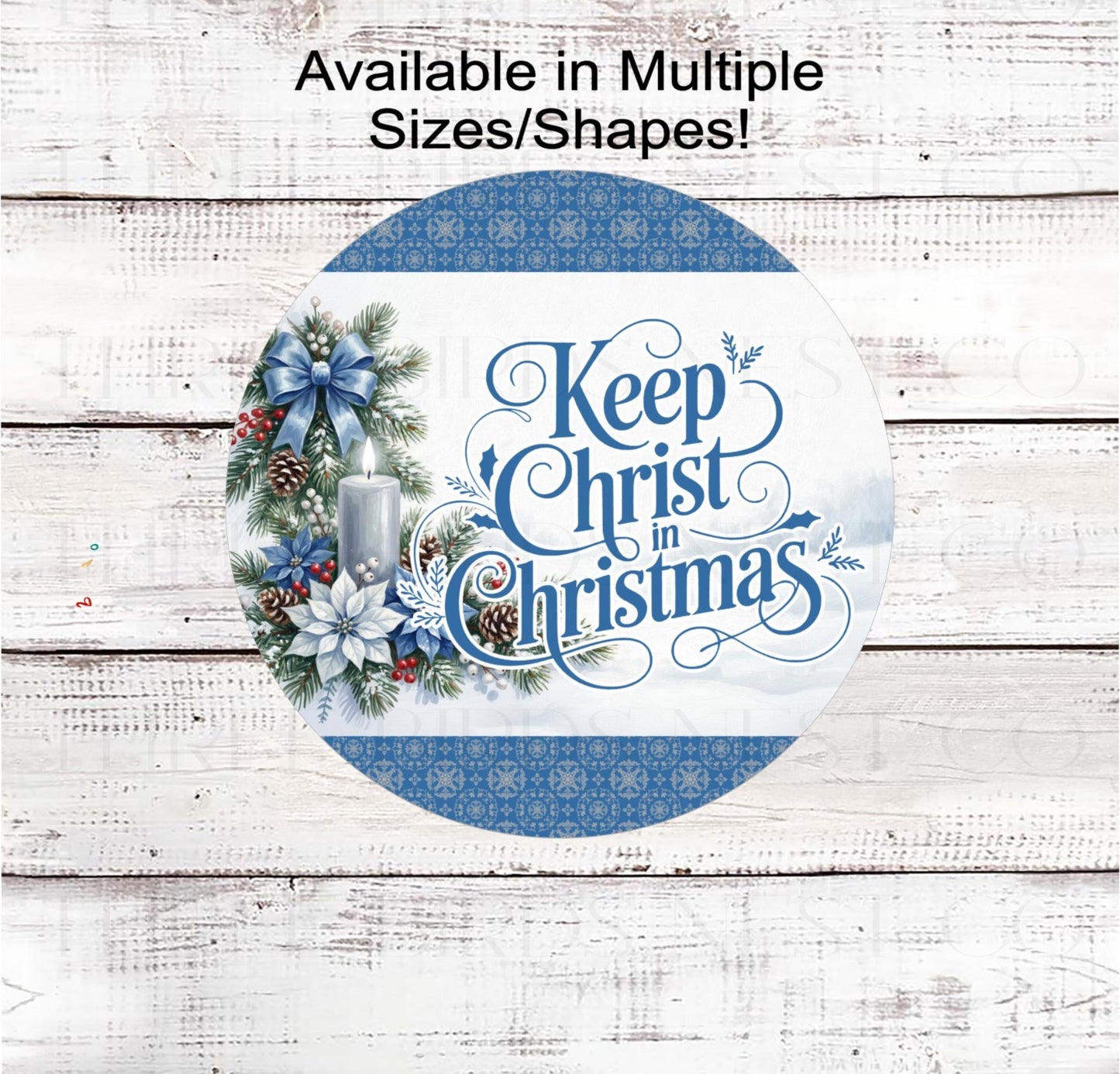 Christian Wreath Sign, Keep Christ in Christmas, Jesus is the Reason, Nativity Decor- CW2270