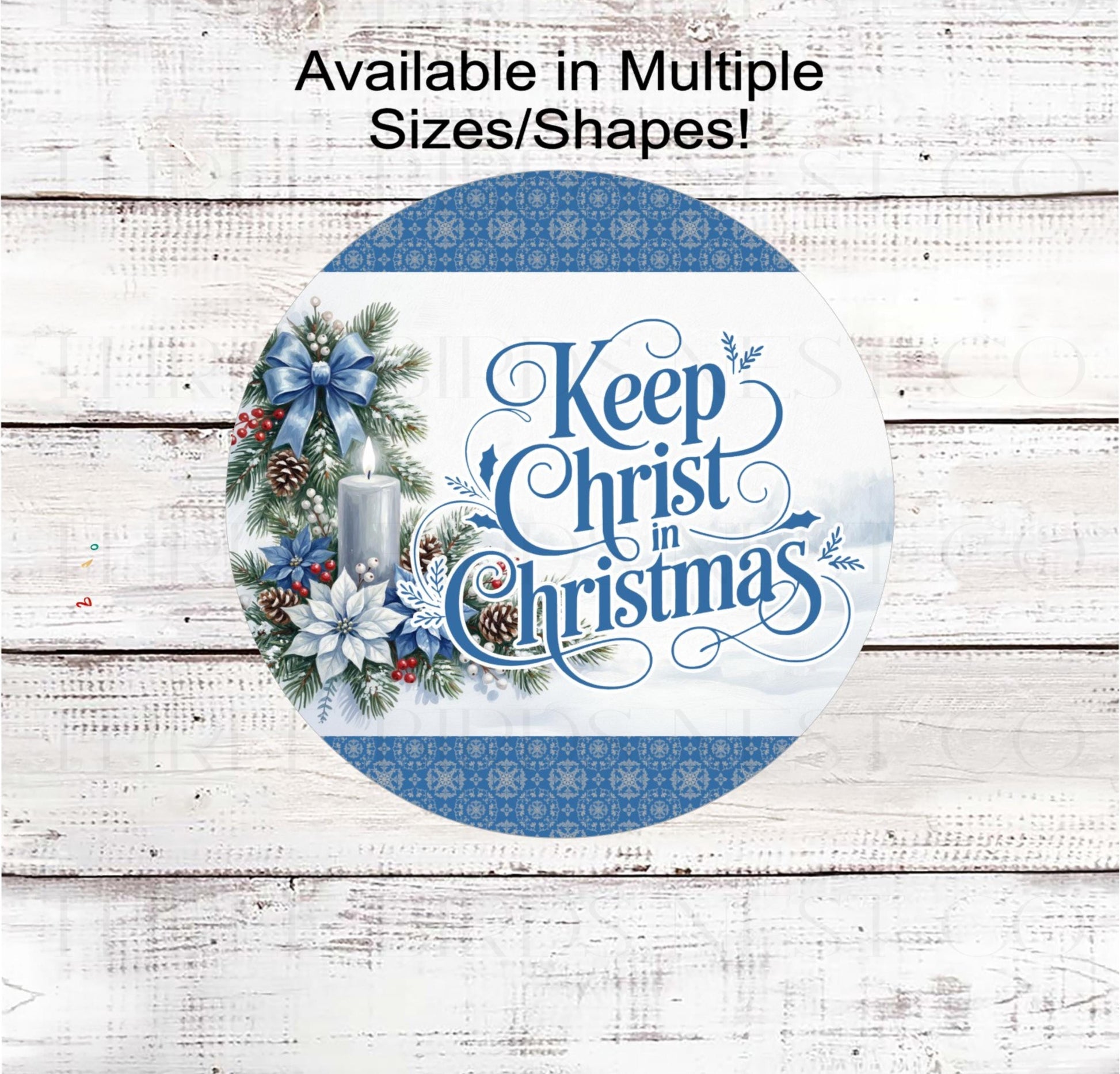 Christian Wreath Sign, Keep Christ in Christmas, Jesus is the Reason, Nativity Decor- CW2270