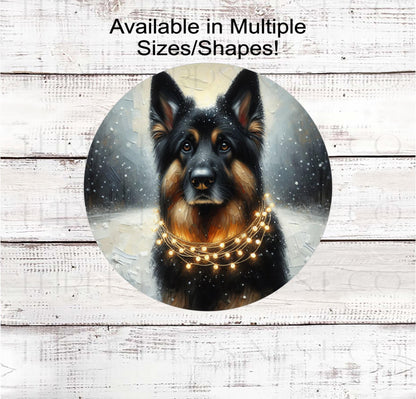Christmas Dog Wreath Sign, German Shepherd Lover- PA2277