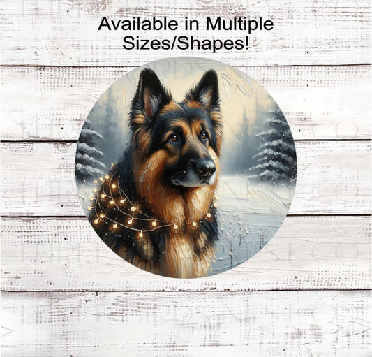 Christmas Dog Wreath Sign, German Shepherd Lover- PA2278