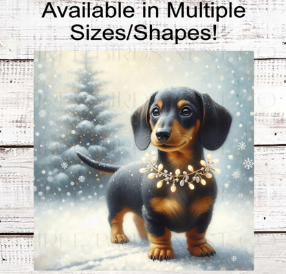 Christmas Dog Wreath Signs, Dachshund Lover- PA2280