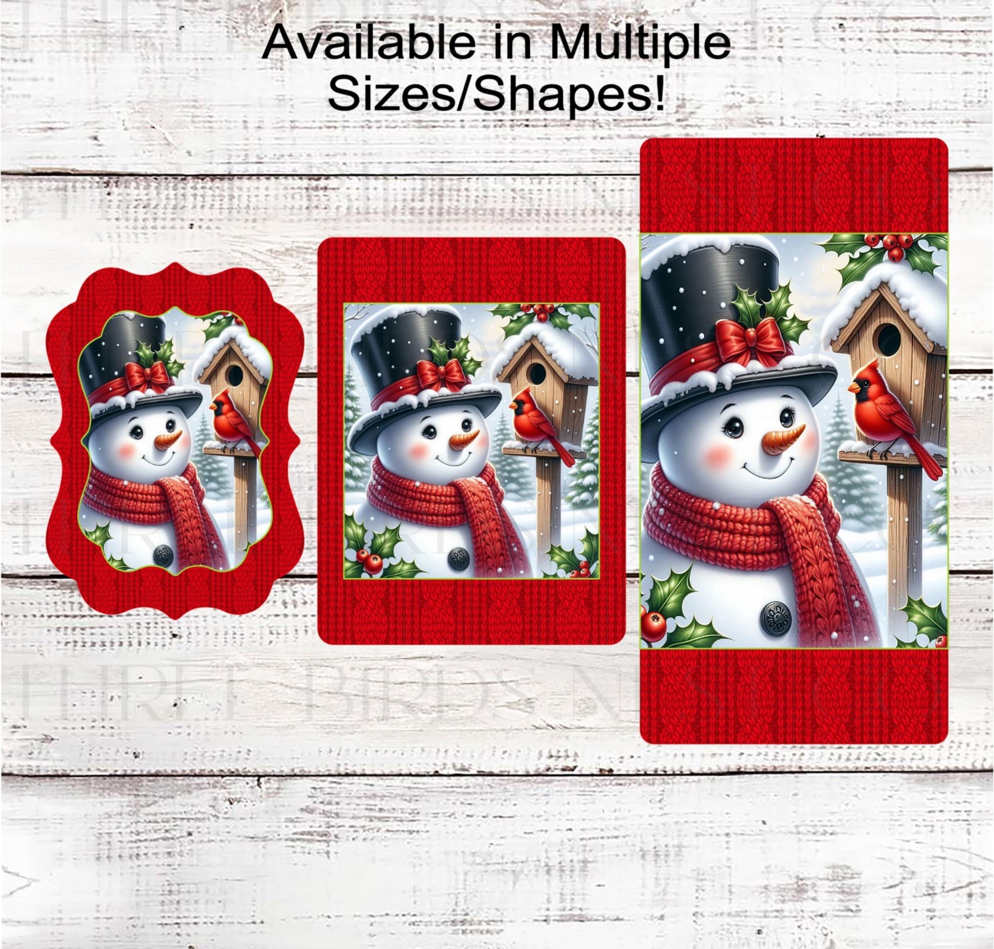 Winter Snowman Wreath Sign, Snowy Cardinal- CW2282