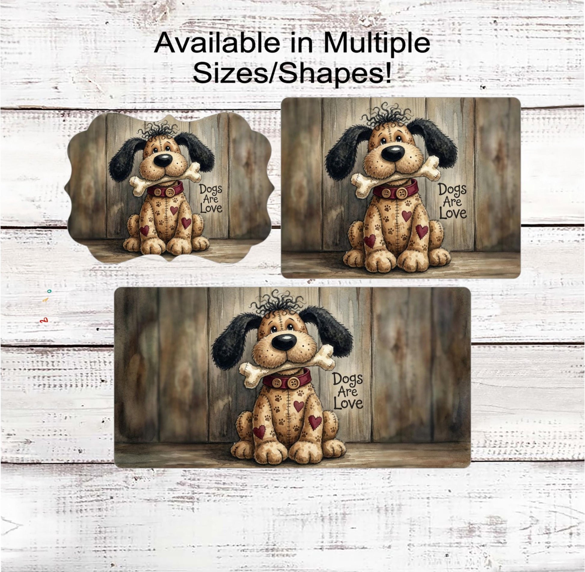 Dog Wreath Signs, Dogs Are Love, Paw Print Decor- PA2305