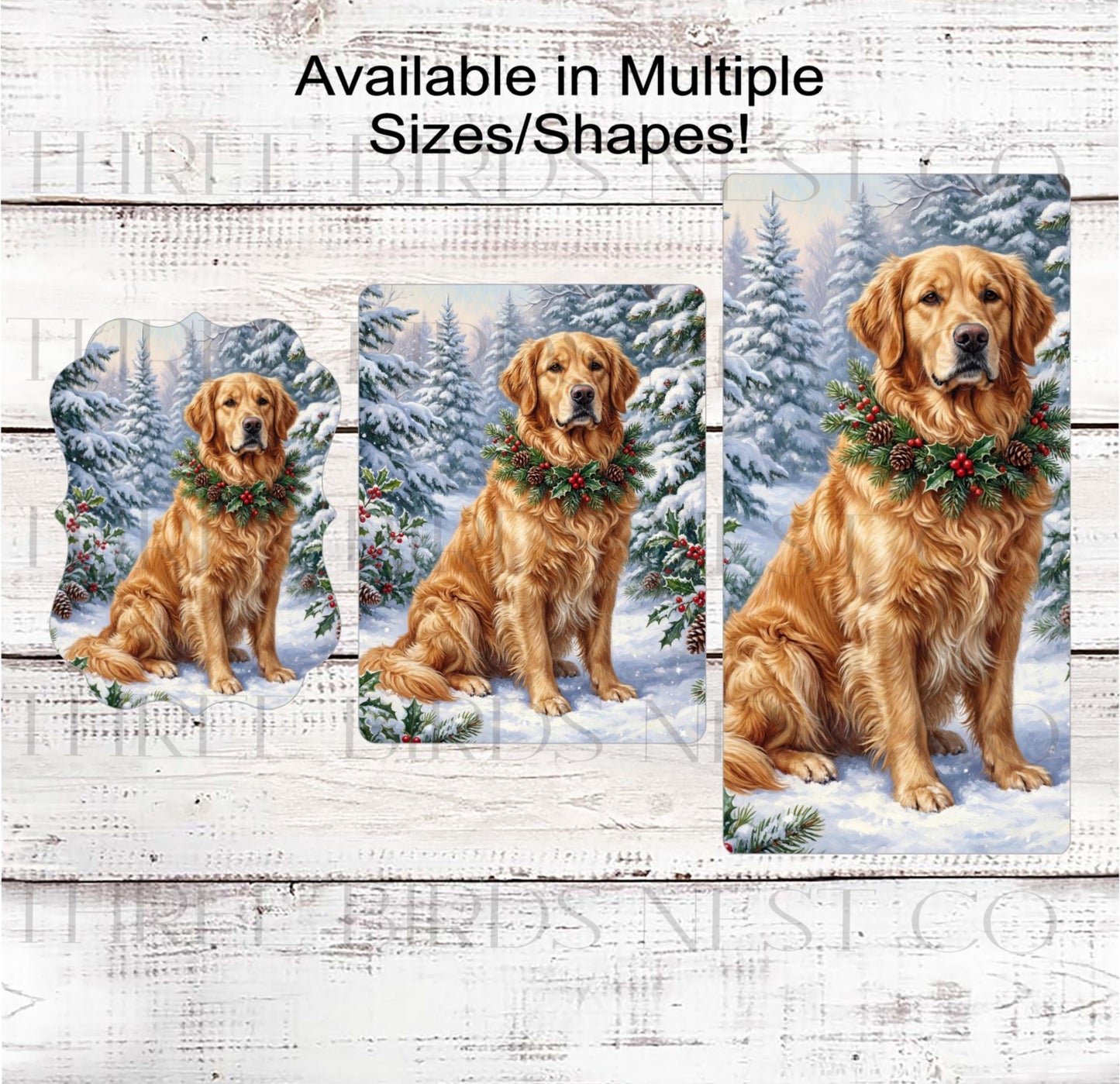 Christmas Dog Wreath Sign, Golden Retriever Lover, Winter Decor- PA2308