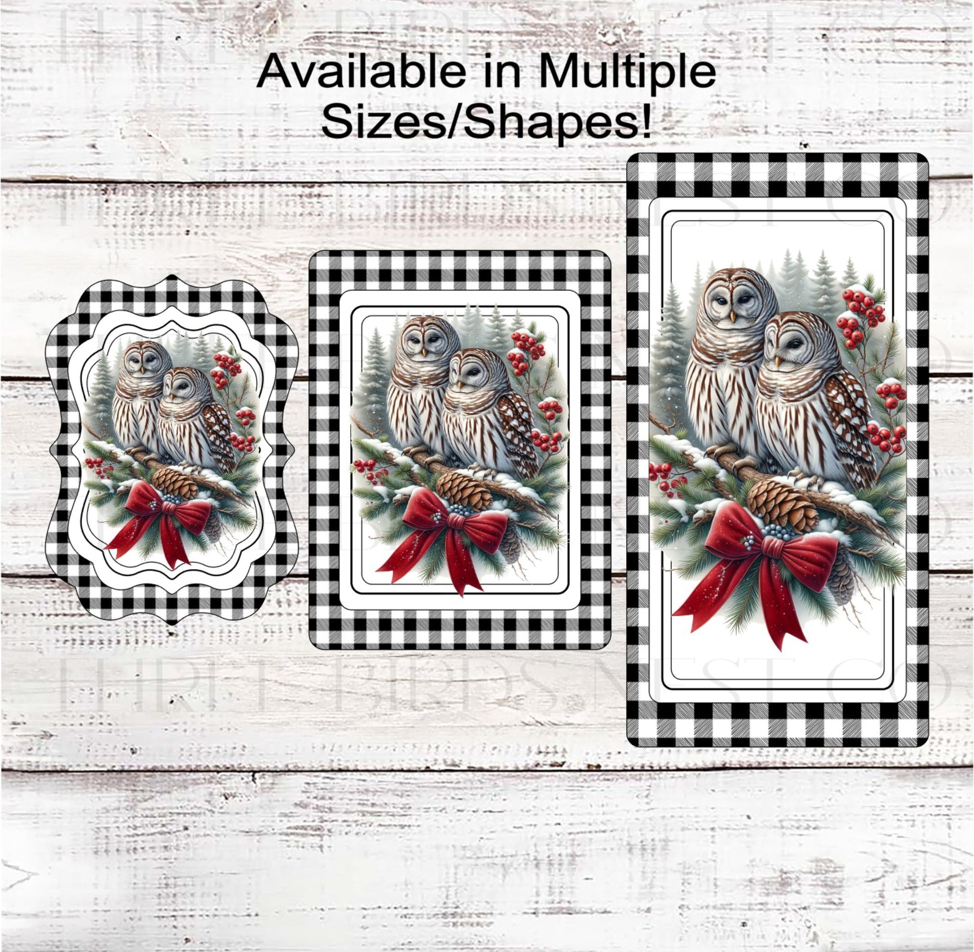 Winter Wreath Signs, Barred Owl Bird Lover, Christmas Decor, Rustic Farmhouse- CW2298