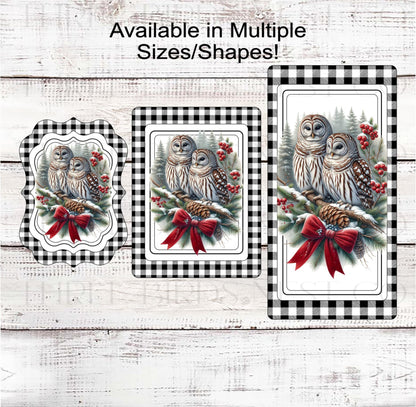 Winter Wreath Signs, Barred Owl Bird Lover, Christmas Decor, Rustic Farmhouse- CW2298