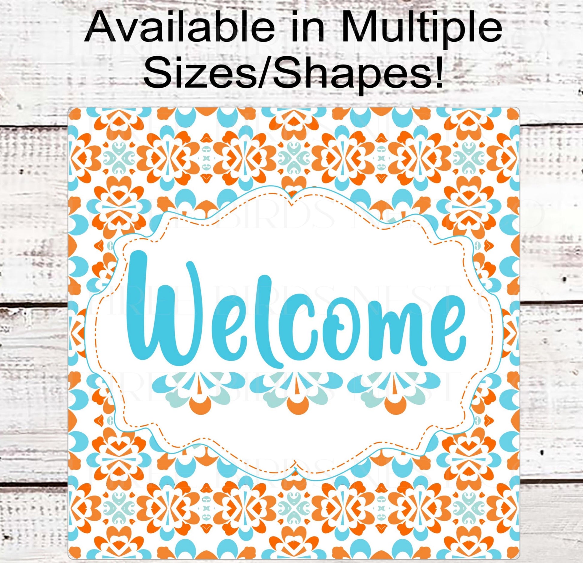 Welcome Wreath Sign, Talavera Tile Pattern- EV2316