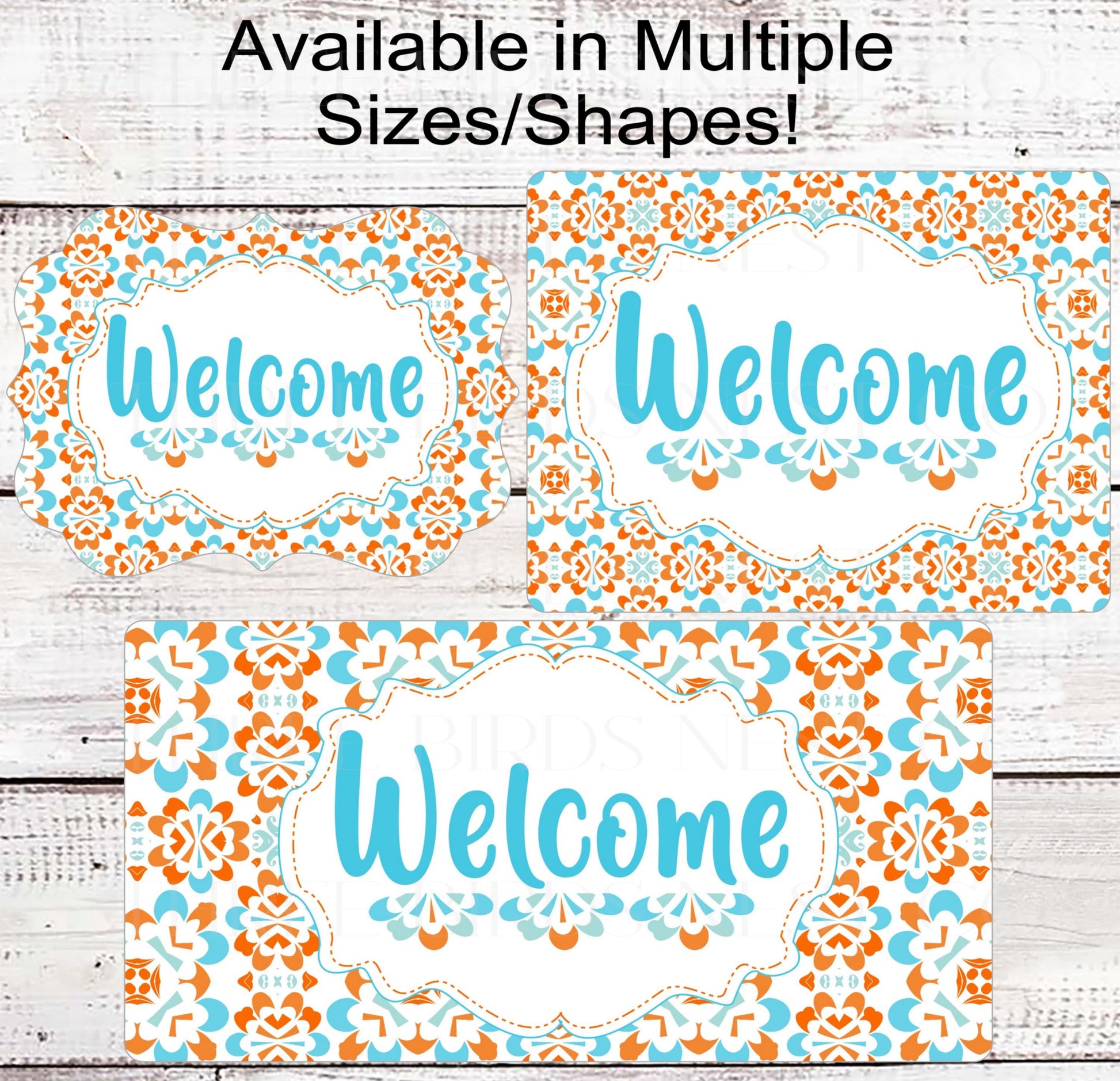 Welcome Wreath Sign, Talavera Tile Pattern- EV2316
