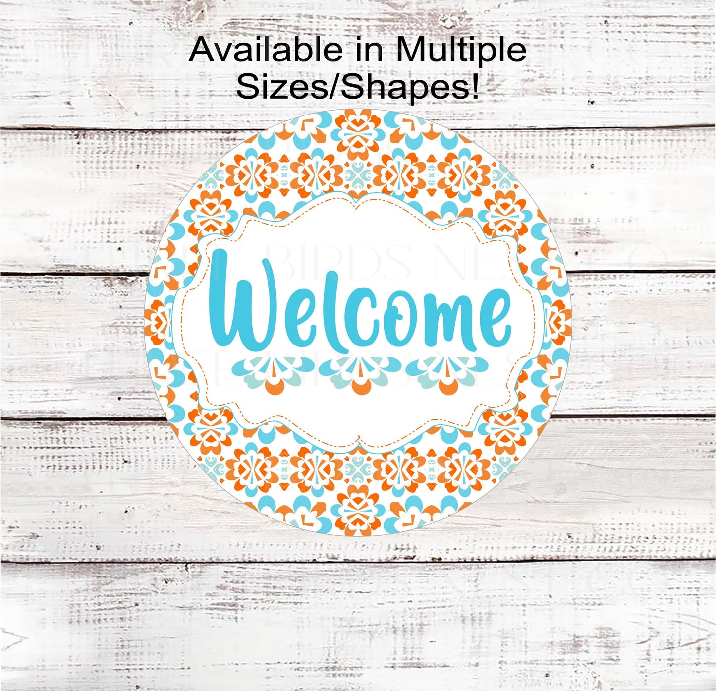 Welcome Wreath Sign, Talavera Tile Pattern- EV2316