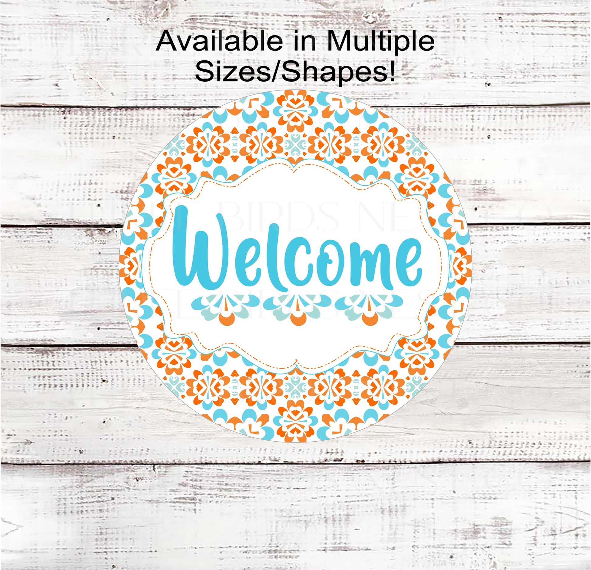 Welcome Wreath Sign, Talavera Tile Pattern- EV2316