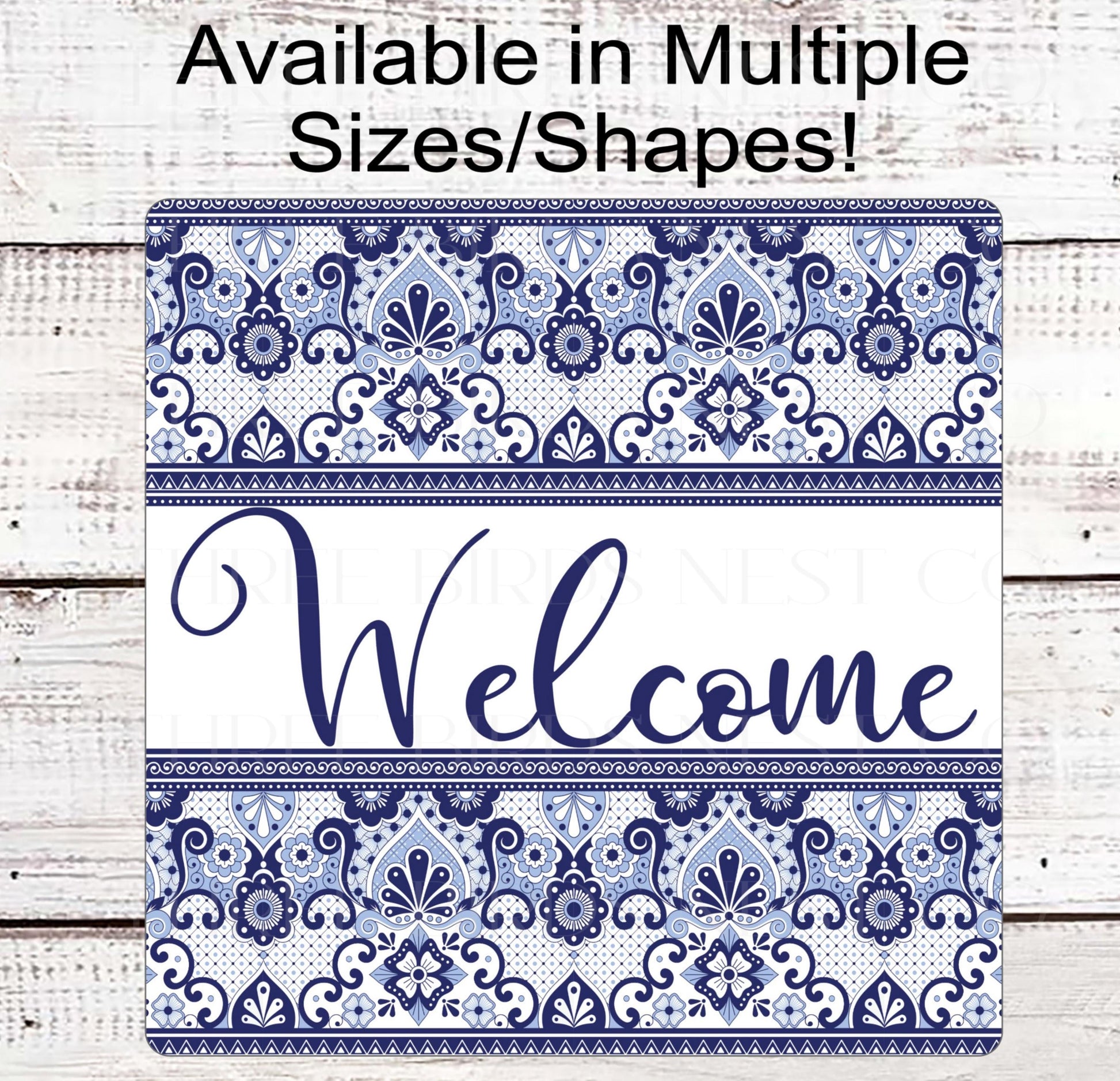 Welcome Wreath Sign, Talavera Tile Pattern- EV2317