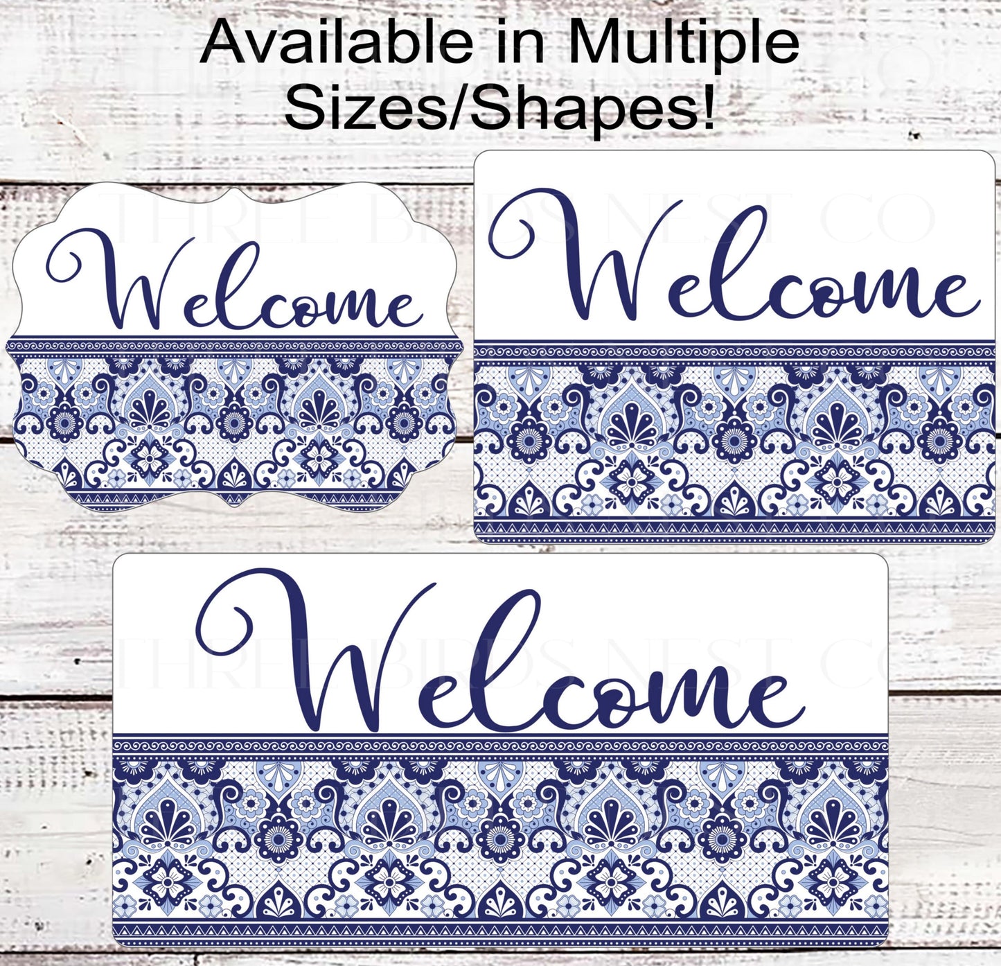 Welcome Wreath Sign, Talavera Tile Pattern- EV2317