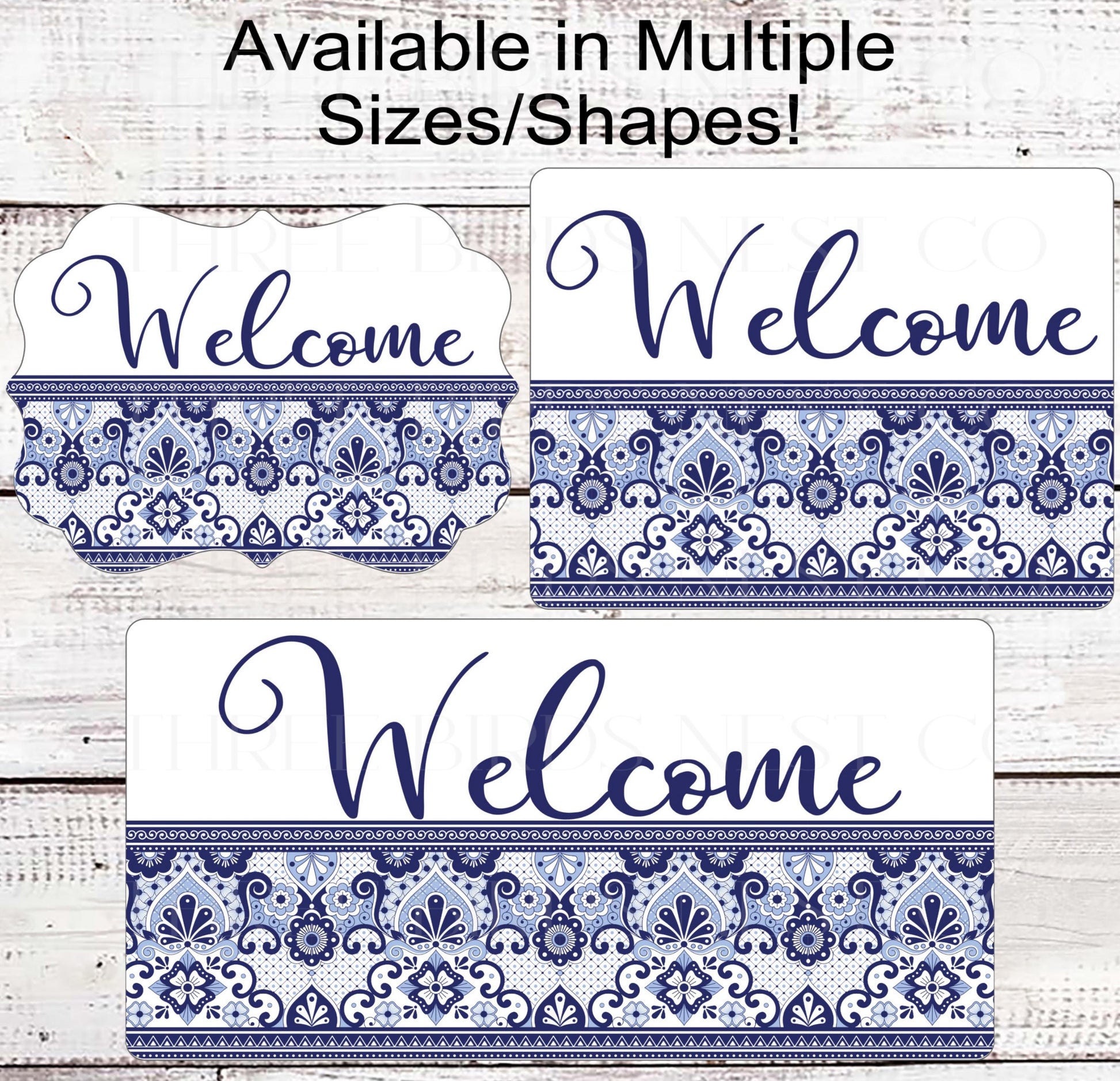 Welcome Wreath Sign, Talavera Tile Pattern- EV2317