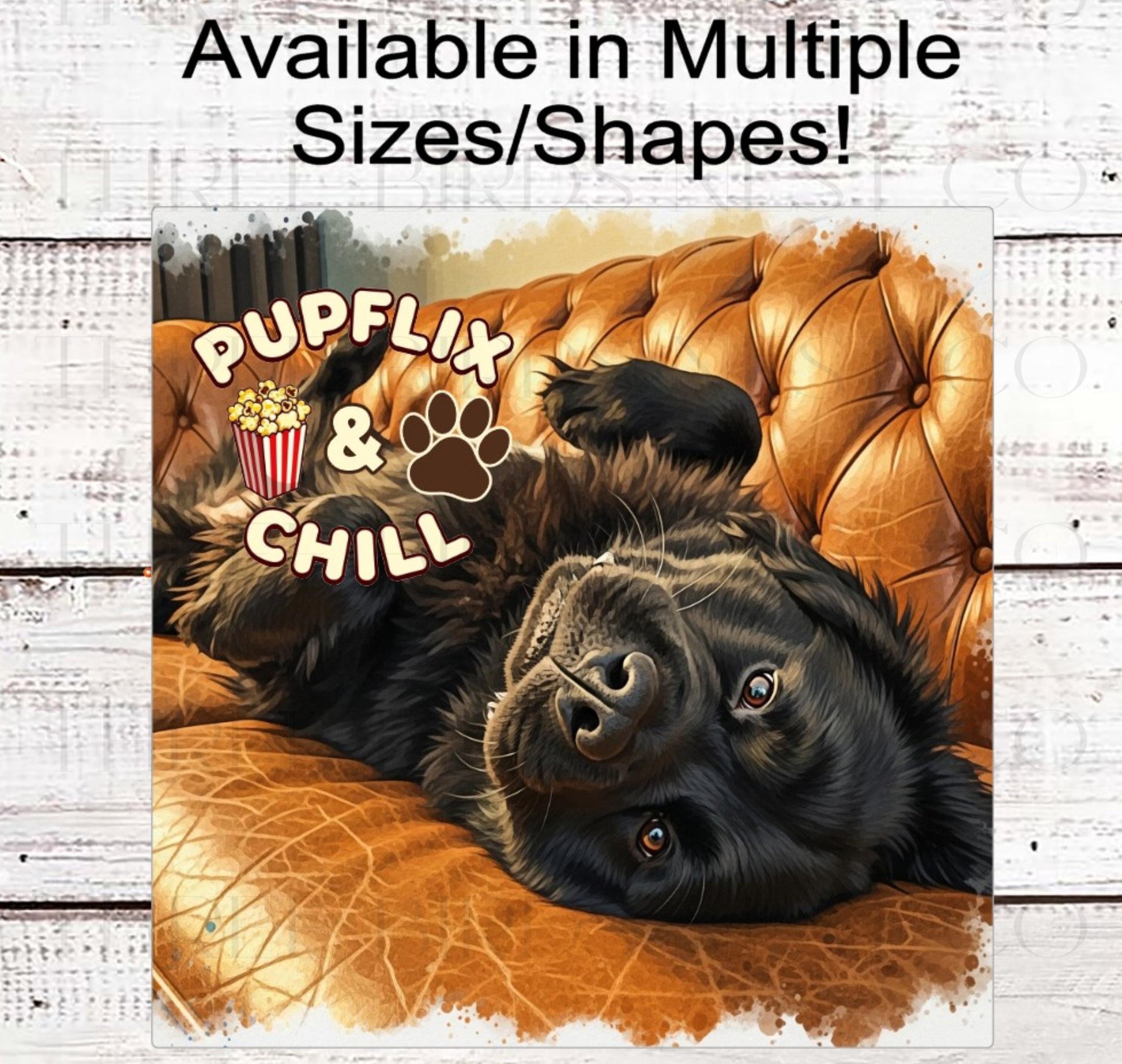 Dog Wreath Sign, Pup-Flix and Chill, Newfoundland Dog- PA2333