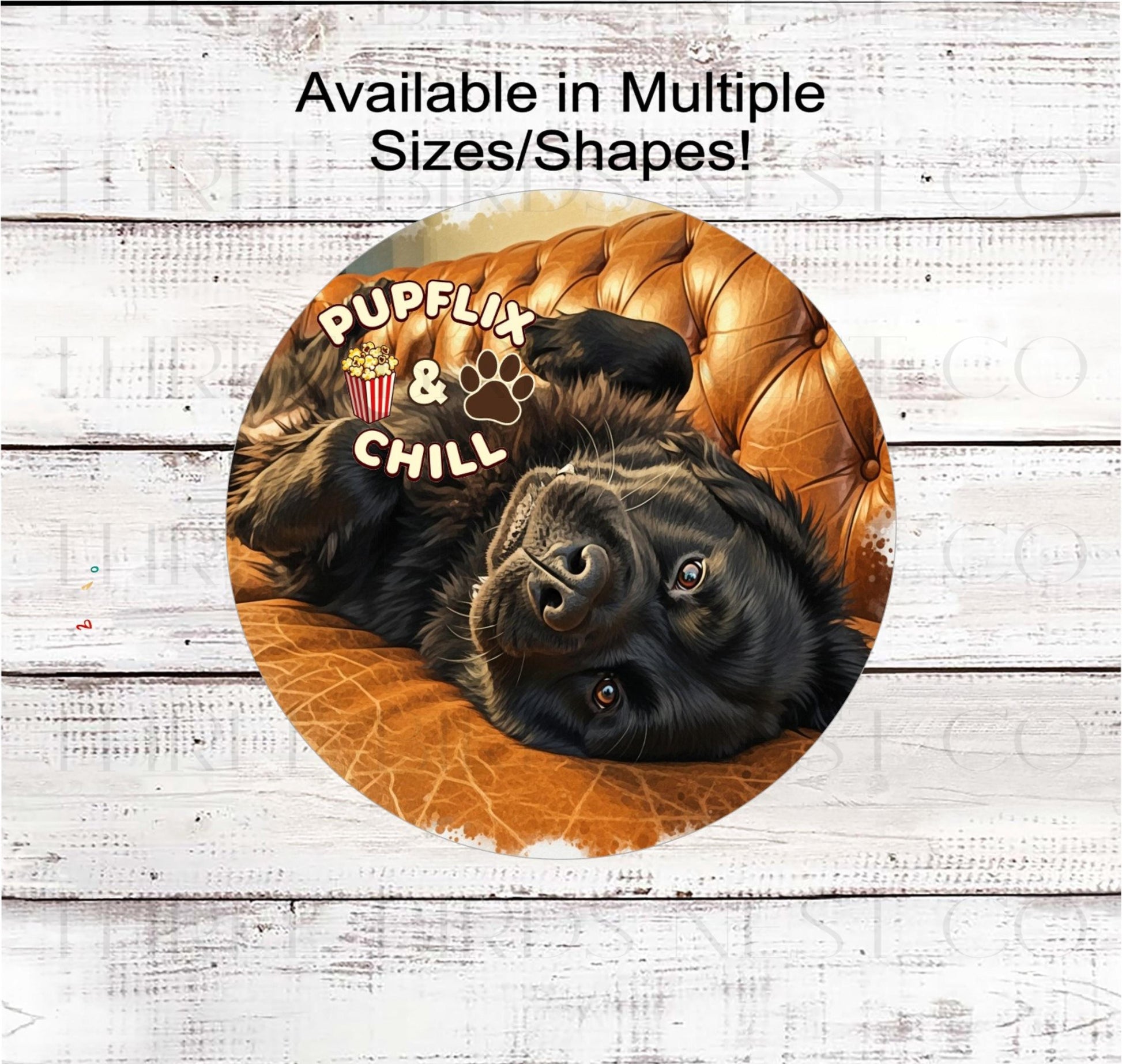 Dog Wreath Sign, Pup-Flix and Chill, Newfoundland Dog- PA2333