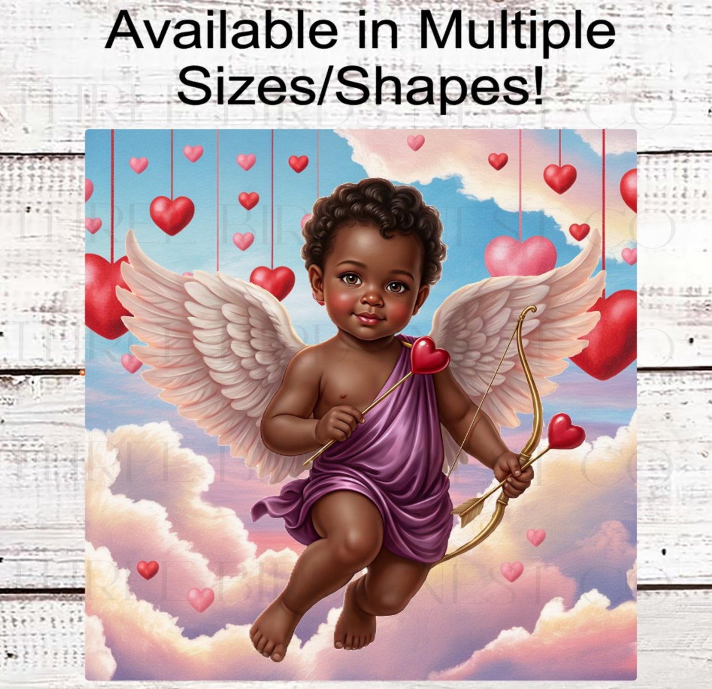 African American Cupid Wreath Sign Valentines Day Love- ET2299