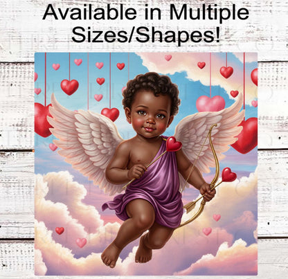 African American Cupid Wreath Sign Valentines Day Love- ET2299