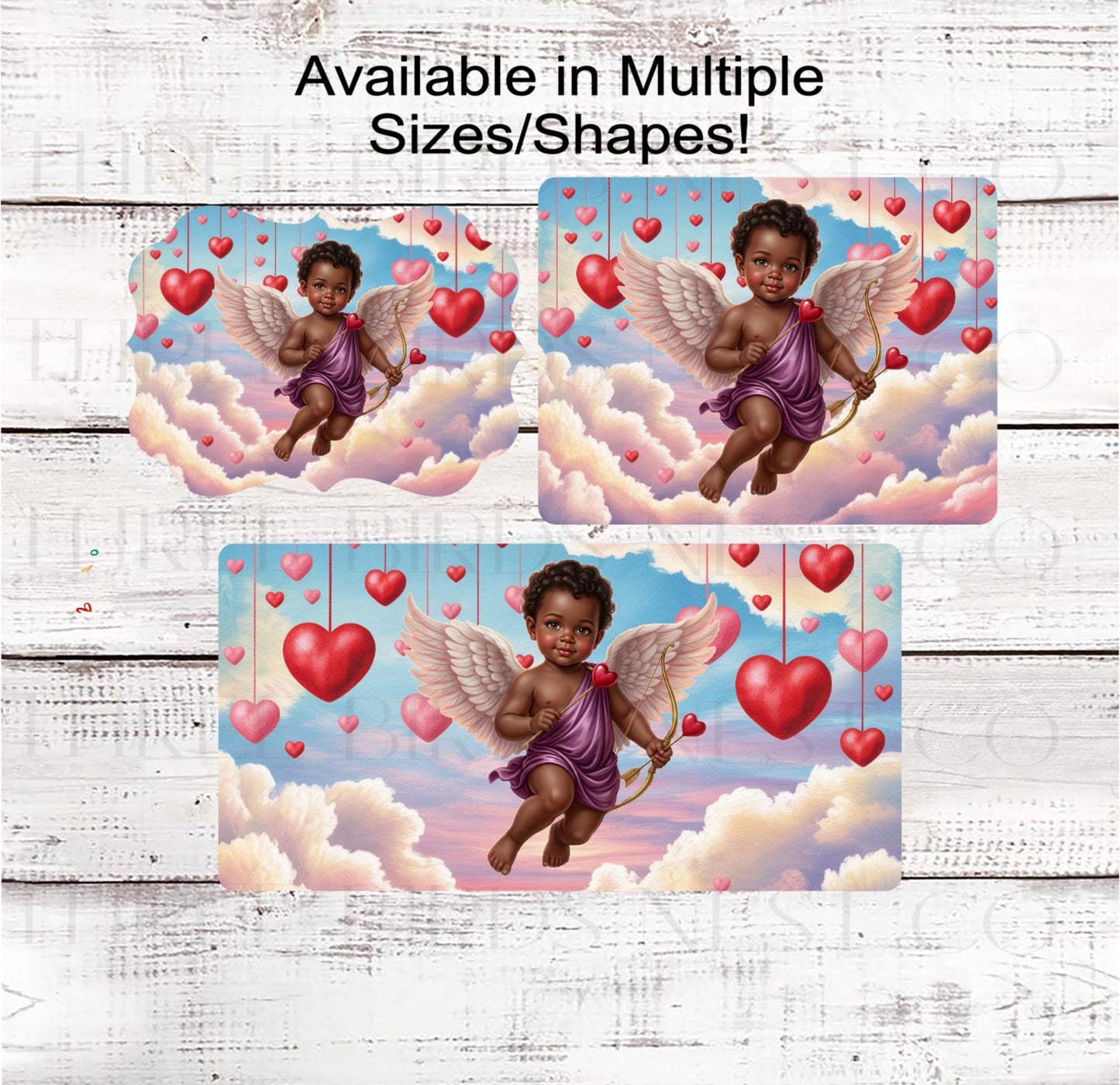 African American Cupid Wreath Sign Valentines Day Love- ET2299