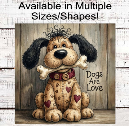 Dog Wreath Signs, Dogs Are Love, Paw Print Decor- PA2305