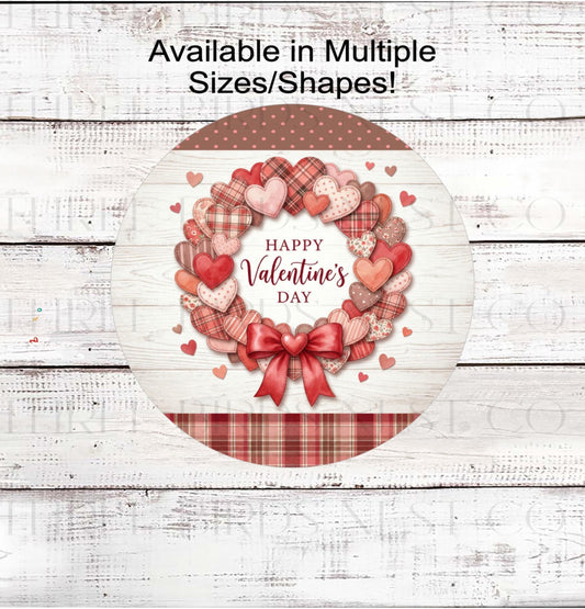 Valentines Day Wreath Sign, Floral Tulips Decor, Spring Love - MH2306