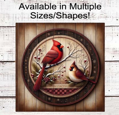 Winter Wreath Signs, Cardinal Bird Lover, Christmas Decor, Rustic Farmhouse- CW2309