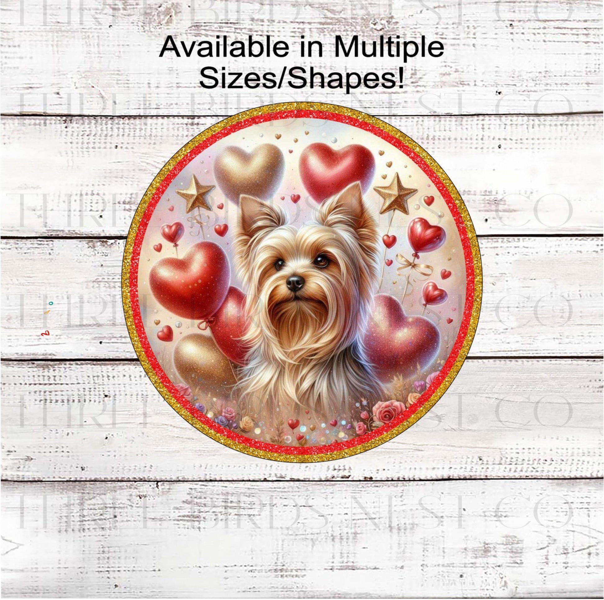 Dog Wreath Signs, Yorkshire Terrier Lover, Valentines Day- PA2314