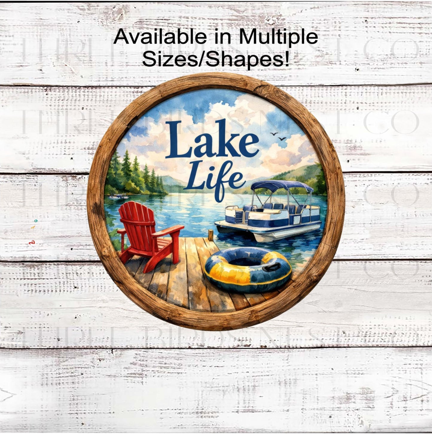 Lake Life Wreath Sign, Inner Tubing, Pontoon Boat- B2368