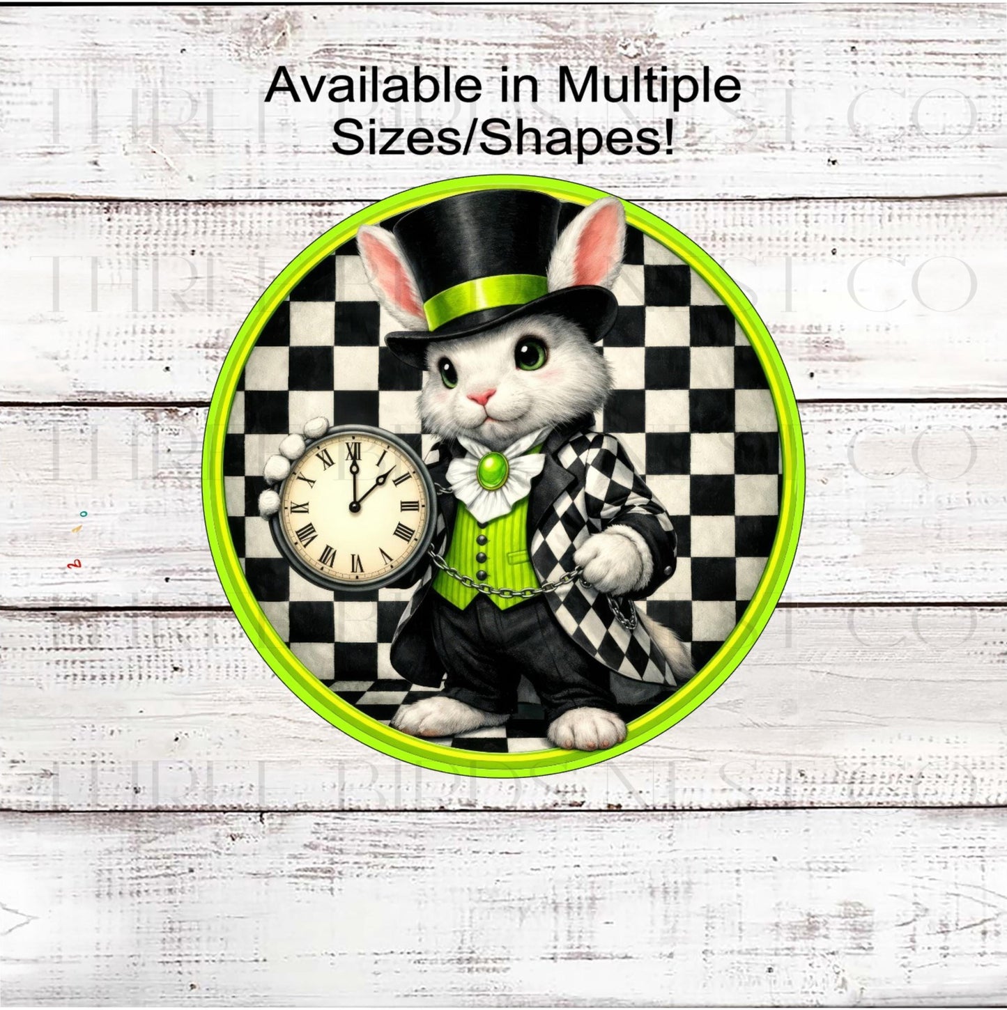 White Rabbit Wreath Sign, Wonderland Decor- EV2372