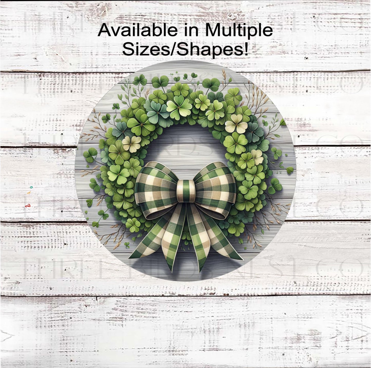 St Patricks Day Wreath Sign, Shamrocks- MH2431