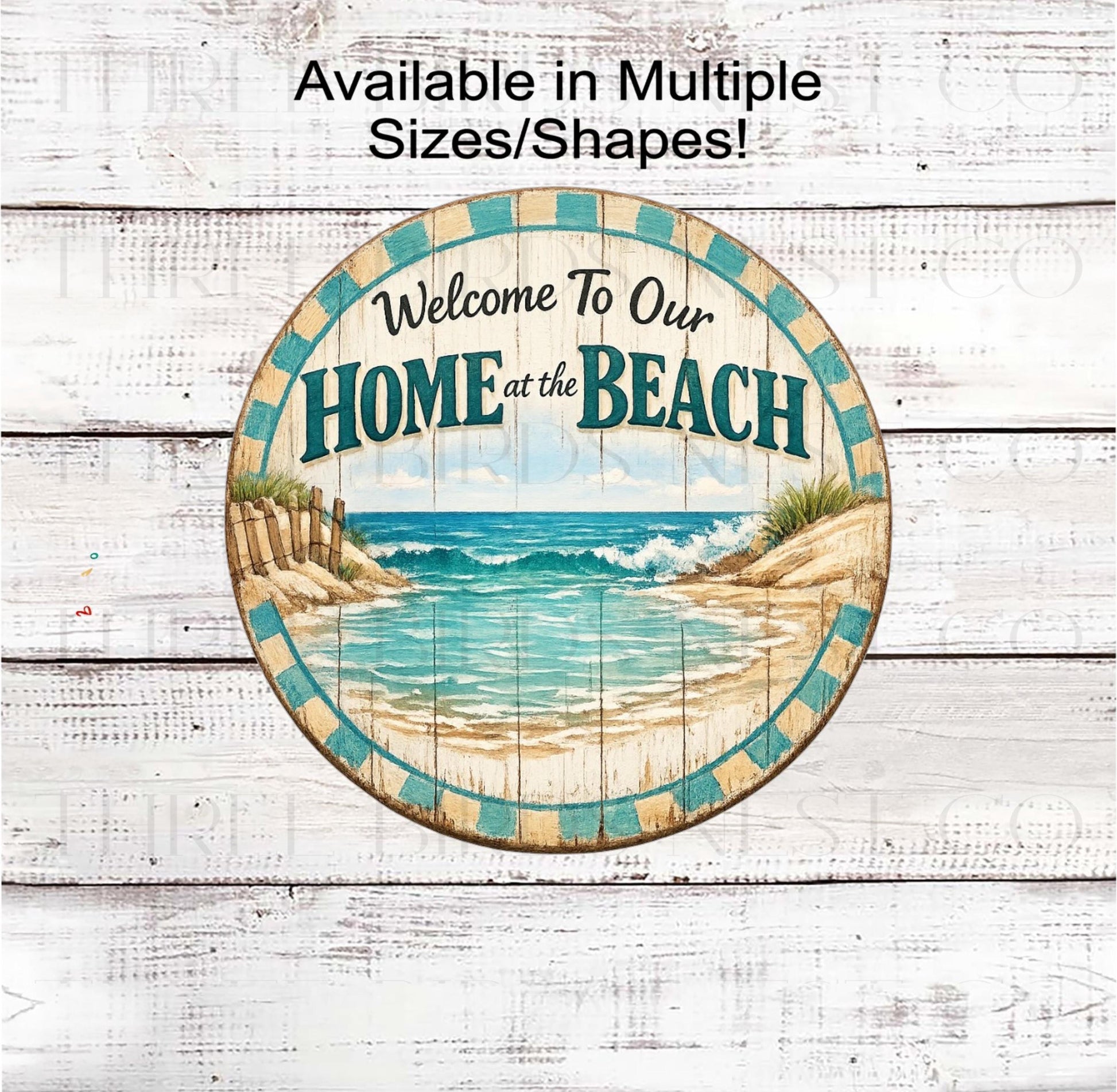 Beach Welcome Wreath Sign, Sand Dunes, Nautical Decor- B2432
