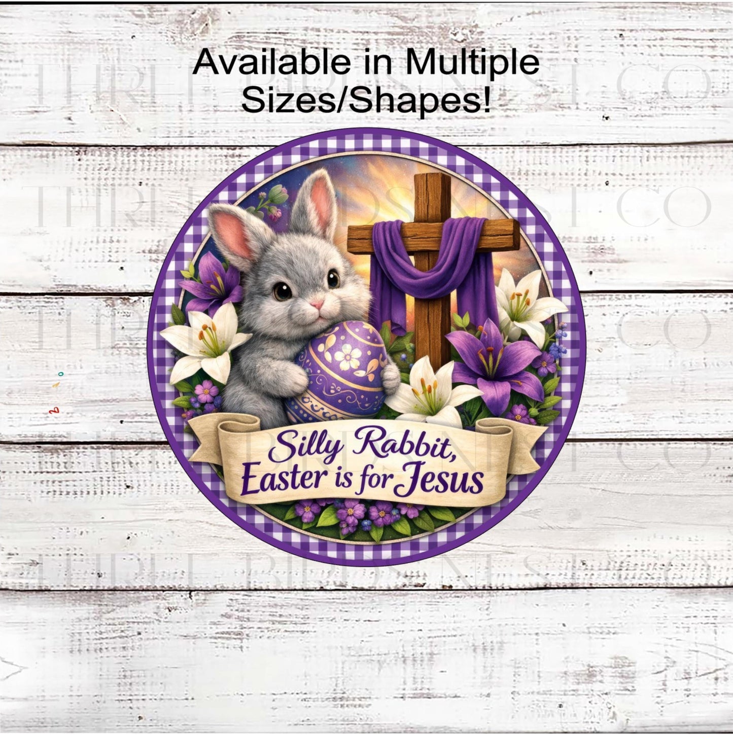 Easter is for Jesus Wreath Sign, Religious Cross- E2369