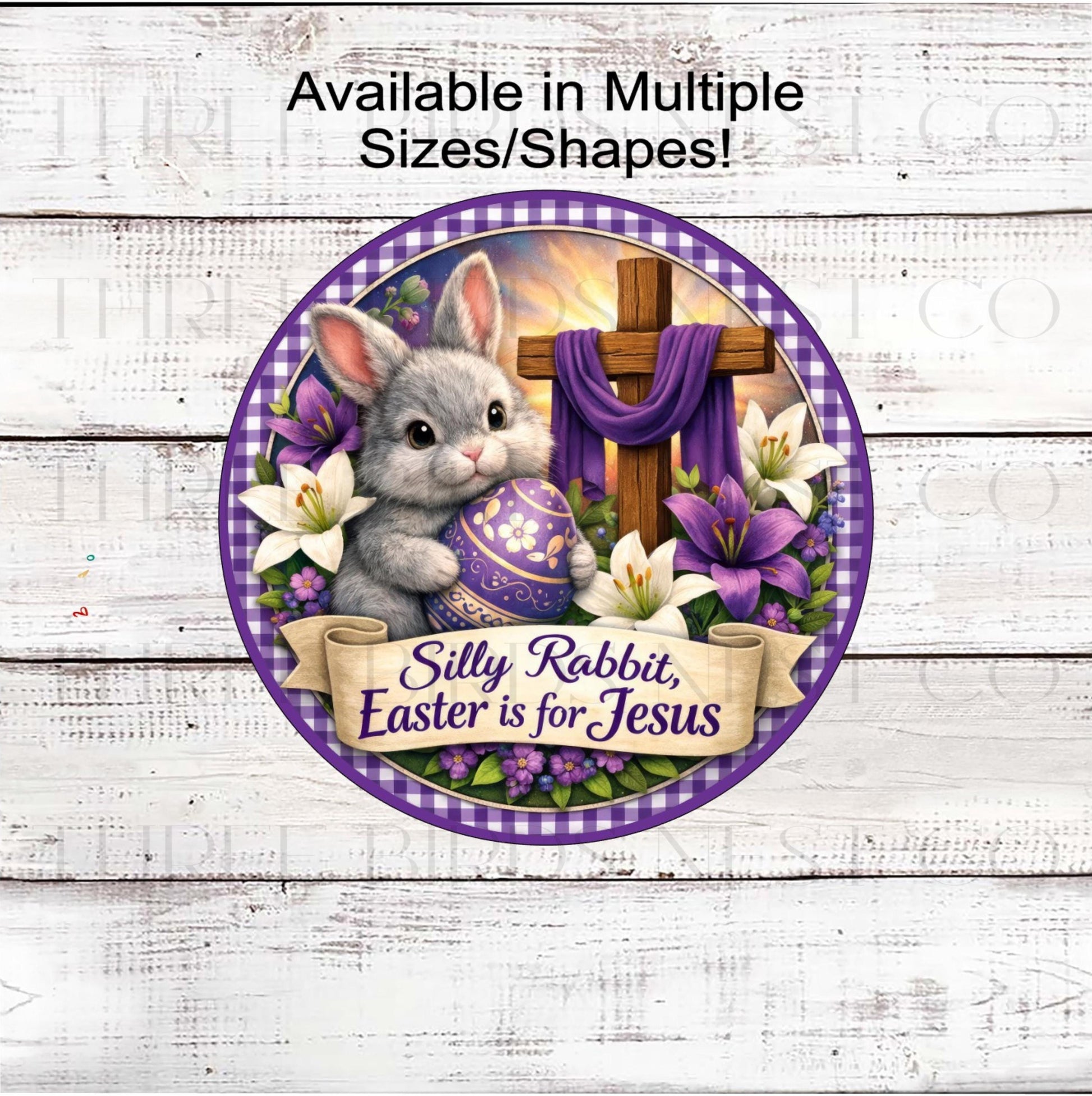 Easter is for Jesus Wreath Sign, Religious Cross- E2369