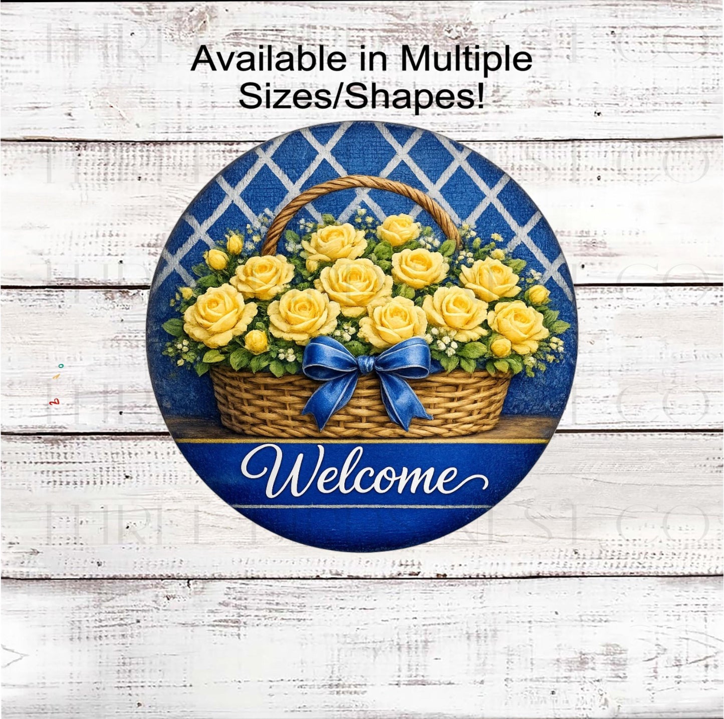 Yellow Roses Wreath Sign, Floral Trellis, Lattice, Spring Decor- E2442