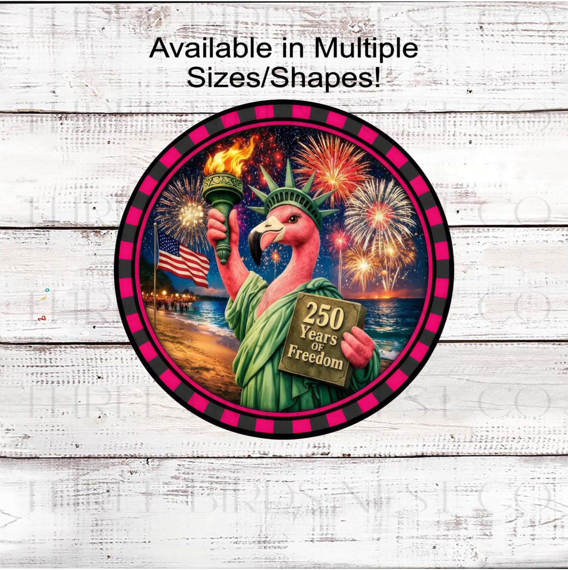 Patriotic Wreath Sign, Flamingo Lover, Statue of Liberty, 250 Years- PH2387