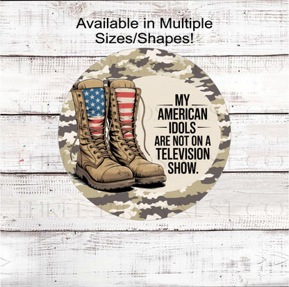 Patriotic Wreath Signs, Military Appreciation, Boots on the Ground- PH555