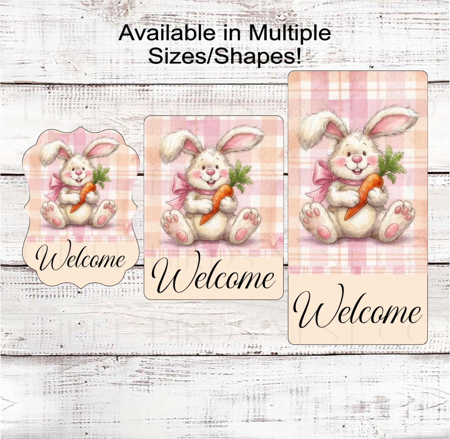 Easter Bunny Wreath Sign, Spring Welcome- E2417