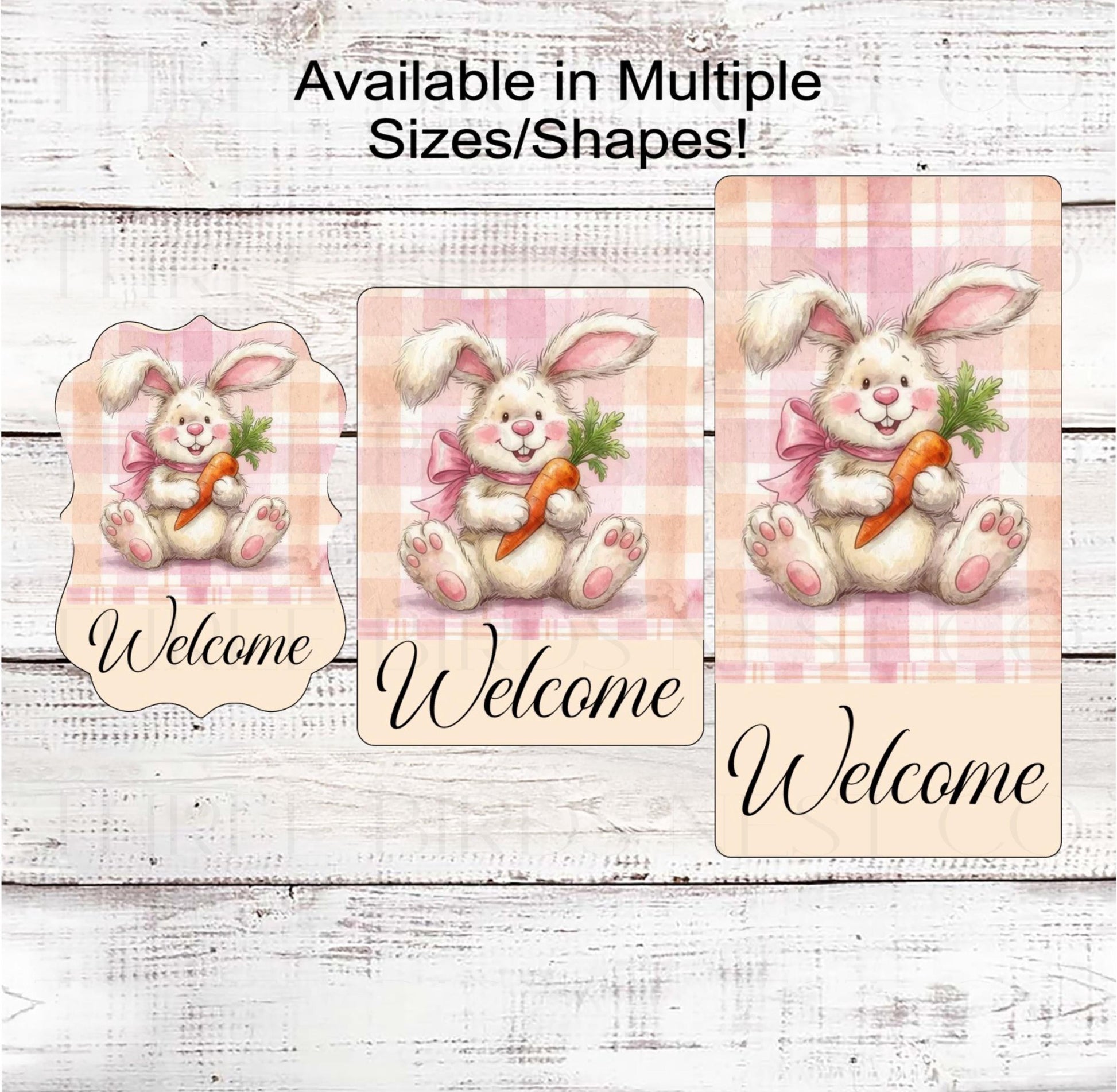 Easter Bunny Wreath Sign, Spring Welcome- E2417