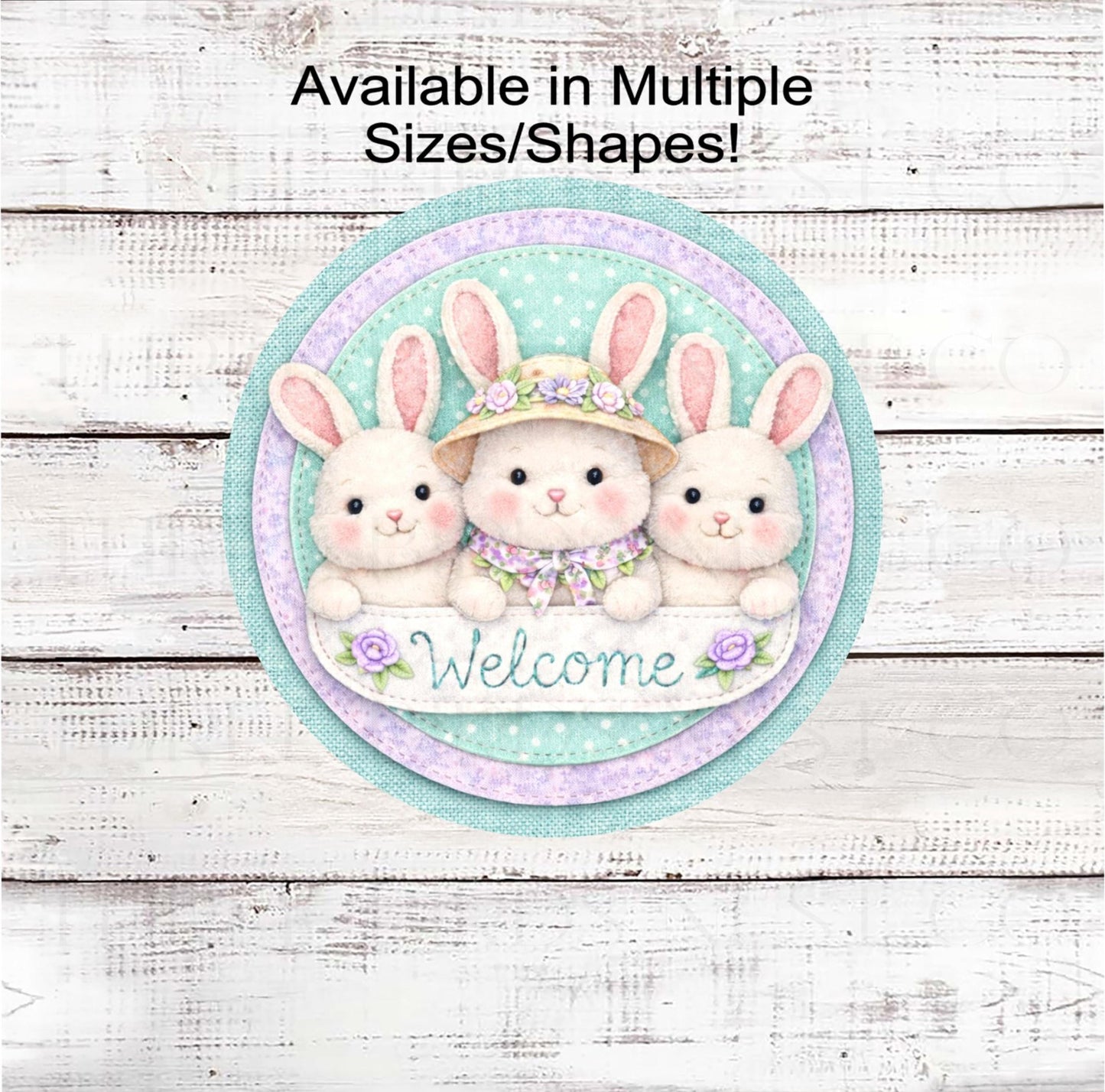 Easter Wreath Sign, Bunny Rabbit Lover- E2479