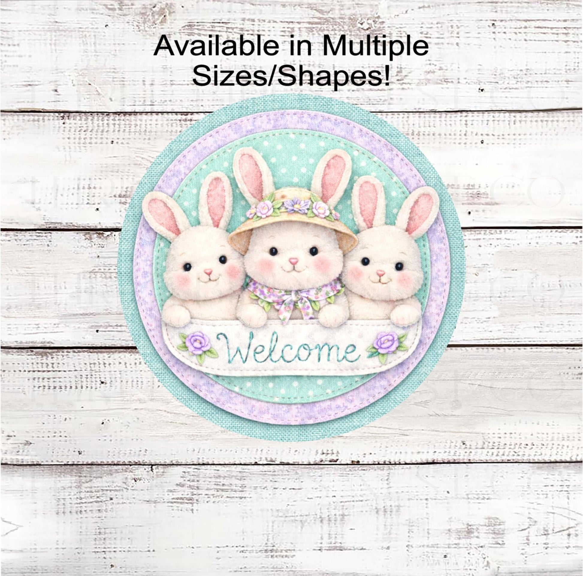 Easter Wreath Sign, Bunny Rabbit Lover- E2479