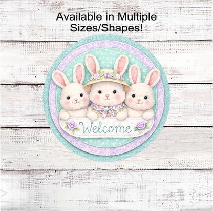 Easter Wreath Sign, Bunny Rabbit Lover- E2479